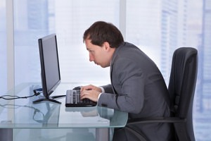 Image of man with bad posture.