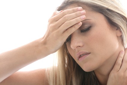 image of woman with headache